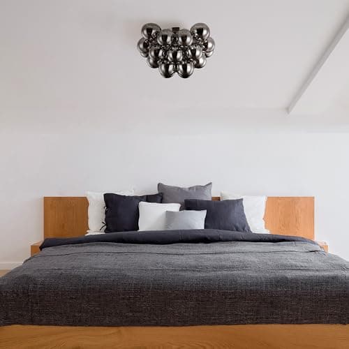 MAYTONI DECORATIVE LIGHTING Lustre plafond, style Moderne, raccords en métal couleur nickel, plafonds en verre couleur fumée, ampoules de plafond pour bas non incluses, 8x G9, 28W
