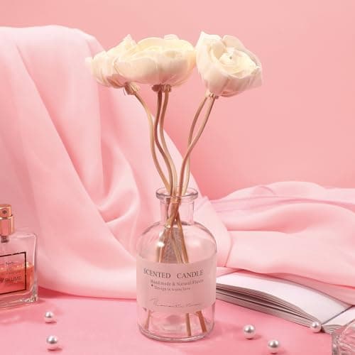 Angoily 8PCS Fleurs de Diffuseur à Roseaux, Diffuseur de Parfum en Rotin, Diffuseur de Fleurs avec Bâtons de Rotin pour Parfum de Pièce Et Décoration de La Maison