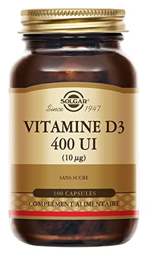 Solgar Vitamine D3 400 UI - Défenses naturelles - Immunité - Santé des os - Système Immunitaire - Complément Alimentaire - Flacon de 100 capsules