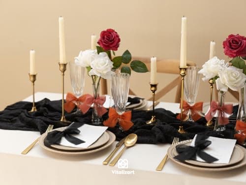 Vitalizart Ruban en Mousseline de Soie Noir, Fait Main avec Franges, Total 3,8 cm x 19,2 m, Ruban Effiloché pour Invitations de Mariage, Bouquets de Mariée, Cadeaux Emballages, Bricolage