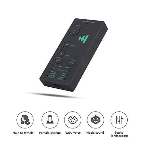 Wendry Mini Changeur De Voix,Carte Son Portable,Plug and Play,4 Effets sonores,4 changements de Voix,en Direct avec changeur de Voix Mini Portable pour PC/Téléphone Portable (Version Anglaise)