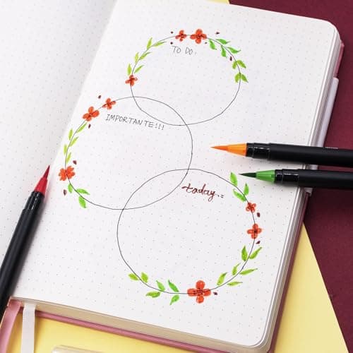 STATIONERY ISLAND Feutres Pinceaux 36+1 Feutre Aquarelle Stylo Aquarelle Feutre Pinceau Peinture Pinceau Reservoir Brush Pen Pour Coloriage calligraphie Enfants & Adulte