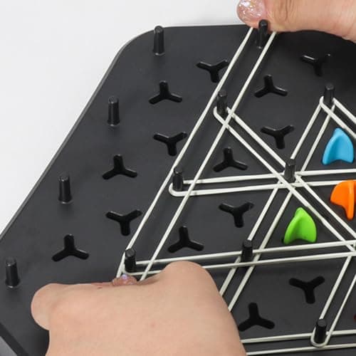 Triggle Rubber Band Game - Jeu De Triangle en Chaîne Amusant, Jeu Familial De Capture De Territoire, Jeu De Chevilles Interactif, Jeu D'échecs Triangulaire pour Enfant Et Adultes, Fête De Famille