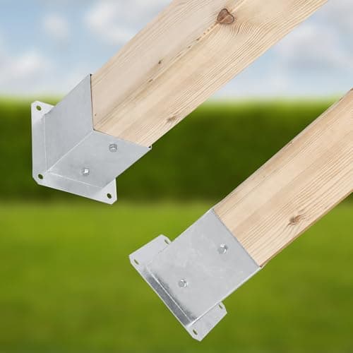 KOTARBAU® Support Poteau a Visser 50 x 50 mm Carré Manchon de Sol Support de Poteau Ancre de Poteau en Acier Galvanisé à Chaud Argent Support Poteau Bois Fixation Poteau Bois