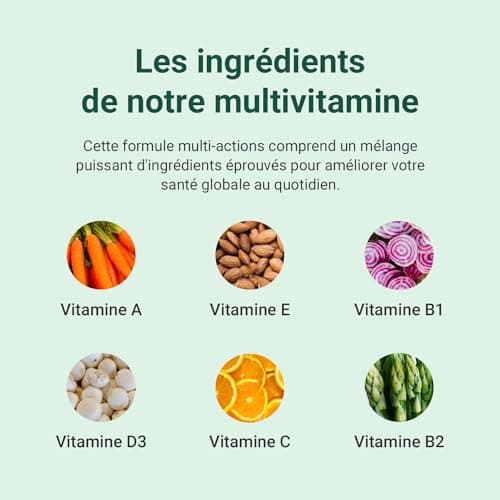 Multivitamine avec 13 ingrédients essentiels de Theonia - Renforce système immunitaire, prévient les carences en vitamines et booste les niveaux d'énergie – Pour hommes et femmes - 60 gélules