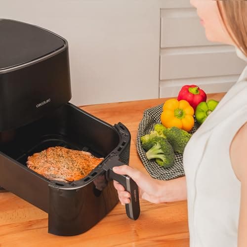 Cecotec Friteuse Sans Huile Cecofry Fantastik 5500. AirFryer de 5,5 L,1500W, PerfectCook, 9 Modes de Cuisson, Tactile, Réglable 80-200oC, Cuisson 60 min, Protection contre la Surchauffe.