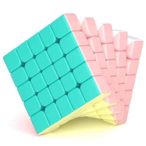 ROXENDA 5x5 Cubes Magiques, 5x5x5 Jouets pour la Concentration et Les Exercices de Combinaison, sans Autocollants, avec Macarons, Couleurs Vives, pour Enfants et Adolescents (5x5x5)