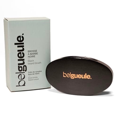 Belgueule Brosse à barbe grand format soin homme- entretien la barbe et stimule la pousse- accessoire naturel pour homme, poils de sanglier et bois de hêtre