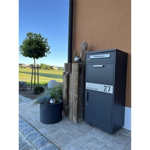 Metzler Boîte aux Lettres et à Colis avec Fente de Lettres | RAL 7016 Gris Anthracite Mat | Bispo 2
