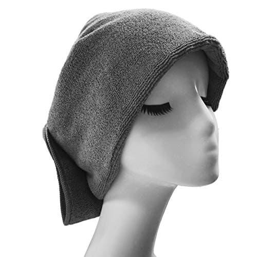 Polyte - 2 Serviettes en Microfibres - séchage des Cheveux - qualité Professionnelle/Salon de Coiffure - sèche Rapidement/ne Peluche Pas - Gris foncé - 50 x 101 cm