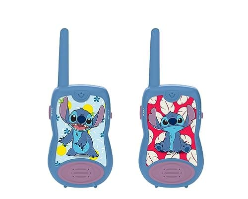 Lexibook, Disney Stitch, Talkies-Walkies 200m, Jeu de Communication pour Enfant, 2 canaux de Communication, Clip Ceinture, Bleu/Violet, TW12D