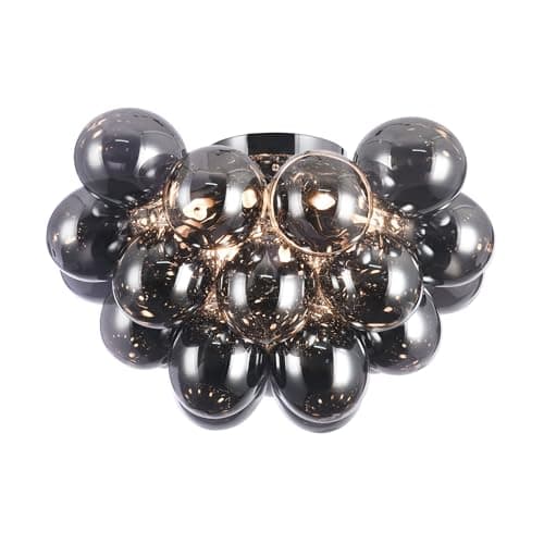 MAYTONI DECORATIVE LIGHTING Lustre plafond, style Moderne, raccords en métal couleur nickel, plafonds en verre couleur fumée, ampoules de plafond pour bas non incluses, 8x G9, 28W