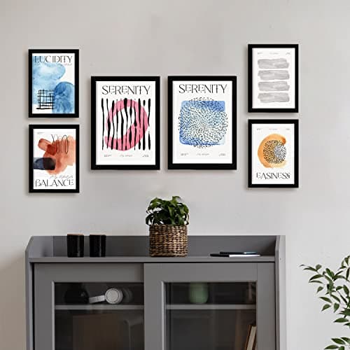 Nacnic Ensemble de 6 affiches abstraites. Calmes. Estampes avec esthétique Exposition d'art. Illustrations en couleur pour le design d'intérieur et la décoration. A3 et A4, sans cadres.