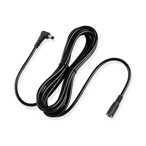 GINTOOYUN 9.8ft DC rallonge 5.5mm X 2.1mm 90degree Angle Droit mâle Femelle câble d'alimentation 18awg pour CCTV sécurité Surveillance intérieure Caméra IP Bande LED, Voiture, etc (Noir)
