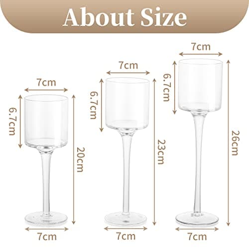 Sziqiqi 3 Pièces Bougeoir en Verre, Chandelier Support pour Bougies Piliers Chauffe-Plat Transparent, Moderne Candélabre Photophore pour Table Deco Salon Noel Maison Cadeaux de Mariage Fêtes