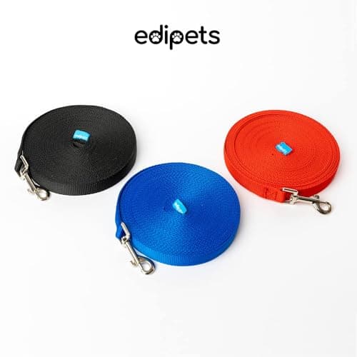 Edipets, Laisse Chien, Longe pour Chien, 1.5m / 3m / 5m / 10m / 15m, pour Chien de Petites à Grandes Taille (15 M, Noir)