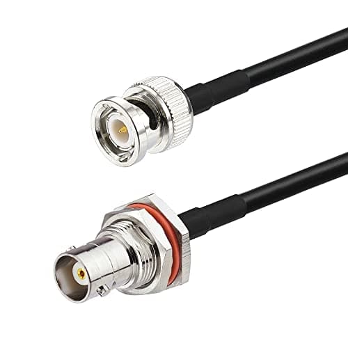 Superbat Câble RG58 Câble BNC 1m BNC Mâle à BNC Femelle Câble d'Extension 50Ohm Coaxial Antenne Radio, Utilisé pour Scanner Ham Radio Amateur Microphone Sans Fil Antenne, etc. (2 pièces)