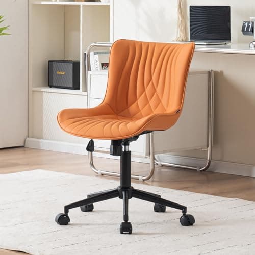 YOUTASTE Chaise de Bureau, Fauteuil Ergonomique avec Cuir PU, Chaise Pivotante avec roulettes & Dossier, Réglable en Hauteur et Fonction Bascule, pour Bureau, Chambre, Capacité 136kg, Chameau