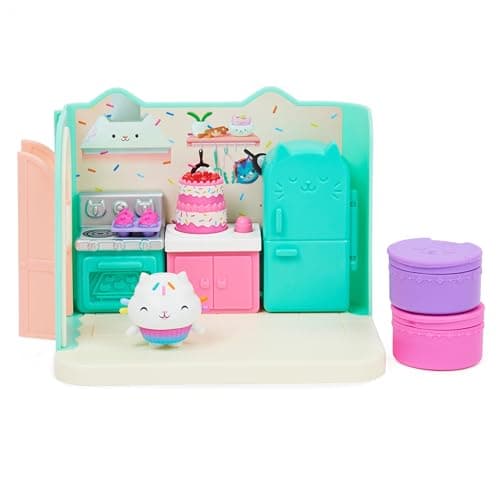 Gabby et la Maison Magique - Gabby Dollhouse - Playset La Cuisine De Petit Chou - 1 Figurine + Accessoires - Pièce Maison de Poupée - Dessin Animé Gabby Et La Maison Magique - Jouet Enfant 3 Ans et +
