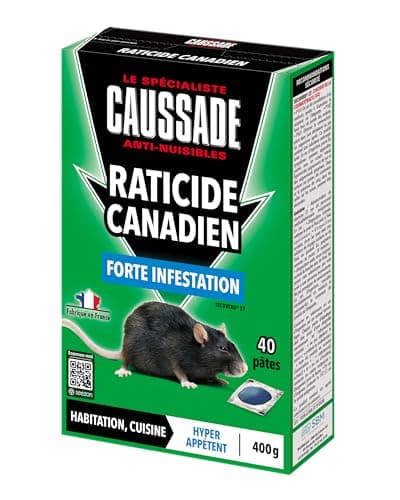 CAUSSADE Raticide Canadien - Forte Infestation - Appât Prêt à l'Emploi 40 Pieces CARPT400