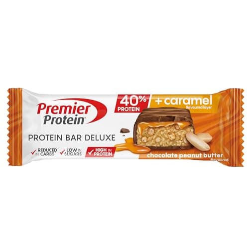 Premier Protein Bar Deluxe Chocolate Peanut Butter 12x50g - Haute teneur en protéines + Hydrates de carbone réduits + Sans huile de palme
