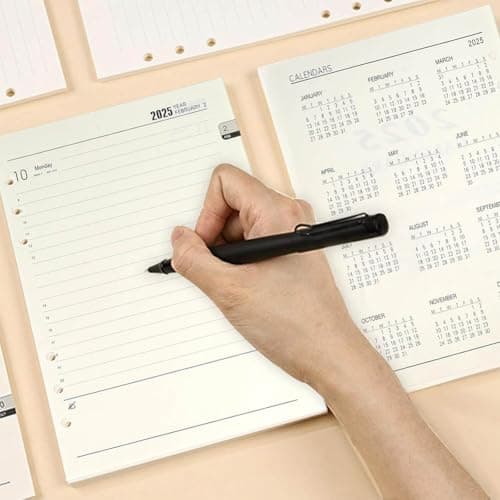 Feuilles A5 Recharge Papier Recharges pourMJournaux Insertions pour Carnets de Notes Papier Supplémentaire A5 Convient Aux Classeurs à 6 Anneaux de Format