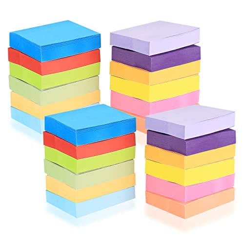 Pack de 24 Notes Sticky Notes, 12 Couleurs Autocollants Notes, Blocs de Notes de Bureau, 50 x 38 mm, 200 Feuilles par Couleur