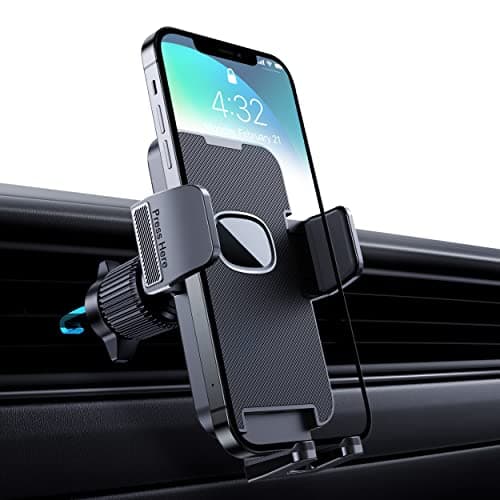 Support Téléphone Voiture [Clip de Qualité Militaire] Porte Téléphone Rotatif à 360 Degrés pour Grille D'aération de Voiture GPS pour Smartphone iPhone Android (Noir)