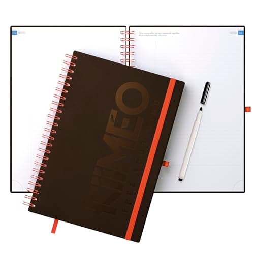 KIIMEO - Le 1er Carnet de Notes Professionnel et Thématique - Bullet Journal Premium Innovant - Conseils & Articles sur la Gestion du Temps- 140 pages + 1 page effaçable - Feutre fourni