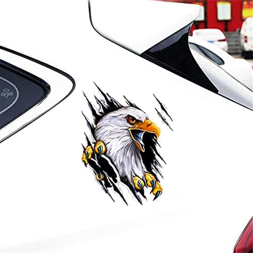 ihreesy 3D Autocollant de Décoration de Voiture,Animal Aigle Autocollant de Voiture Autocollant en Vinyle Adhésif Autocollant de Carrosserie de Voiture Scratch Occlude Autocollant de Pare-Chocs,Droit