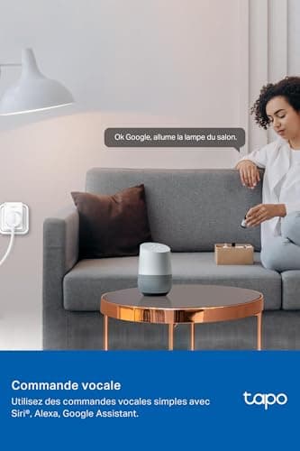 Tapo Matter Prise Connectée WiFi, Suivi de consommation, 16A Type E, Fonctionne avec Alexa, Contrôler le radiateur, le chauffage, Économie d'énergie, Tapo P110MA(FR)