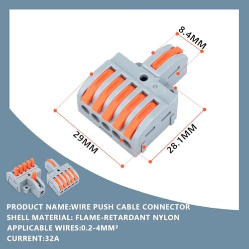 Innfeeltech 10 connexions ternimal, pince de connexion 1 - in 5 - out, avec levier, connecteur de câble, avec pince de conducteur 0,2-4 mm2, pour projets de bricolage