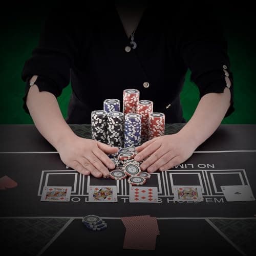 VEVOR Mallette de Poker 300 Jetons de Poker en Plastiques et Alu 11,5 g 40 x 3,3 mm avec 2 Jeux de Cartes 1 Bouton de Croupier et 2 Boutons Blind pour Blackjack Texas Jeux de Hasard Casino à Domicile