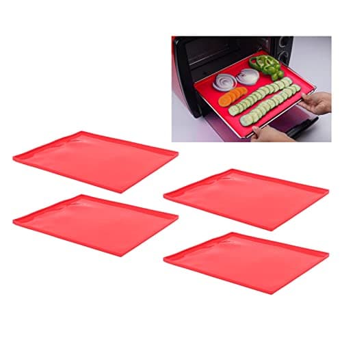 4 Pcs Moule Silicone Patisserie,Tapis De Cuisson Avec Rebords, Plaque De Gâteau Roulé Antiadhésif Tapis De Cuisson En Silicone Multi-Fonctions Plateau De Cuisson À Biscuits Plateau À Rouler
