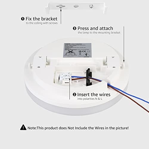 Lepro Plafonnier LED 15W, Luminaire Plafonnier Étanche IP54 Blanc Chaud 3000K 1500LM, Angle de Faisceau 120 °, Plafonnier LED Idéal pour Salle de Bain, Balcon, Couloir, Cuisine, Salon(Φ22)