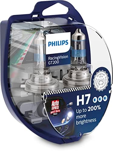 Philips RacingVision GT200 H7 lampe pour éclairage avant +200%, set de 2 Blanc