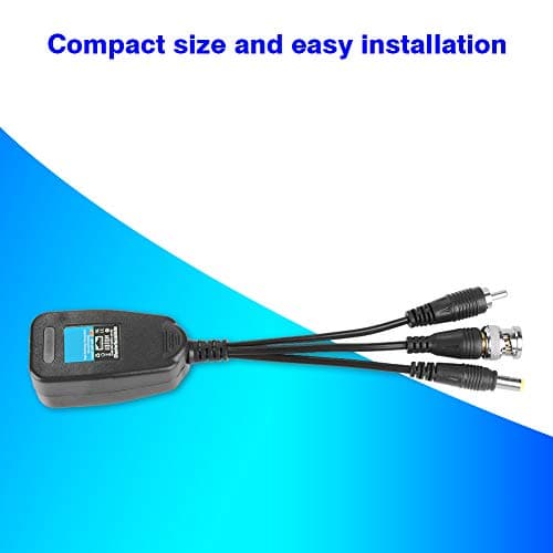 Sonew 2pcsVedio Balun Réseau émetteur HD CVI TVI AHD Puissance Passive Vidéo Audio Balun Émetteur-Récepteur Installation Facile