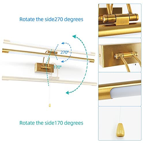 TYhogar Lampe Miroir LED Salle de Bain 90cm Lampe pour Miroir Lumineux LED Applique Murale Lumiere Miroir Salle de Bain Moderne 3000K 1820LM 16W Applique Intérieure Lampe pour Tableau