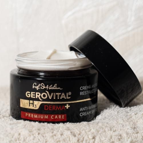 Crème Visage Anti-Rides Restructurante SPF 10, Réduit les Rides, Restaure l'Elasticité et la Fermeté de la Peau, 50 ml, Gerovital H3 Derma+ Premium Care