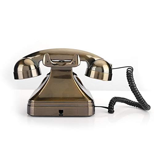 Sorandy Téléphone Antique - Téléphone Fixe Filaire Téléphone de Bureau Téléphone Vintage Rétro Telephone Filaire Grosses Touches pour Maison Bureau Hôtel Salon Décoration - Bronze
