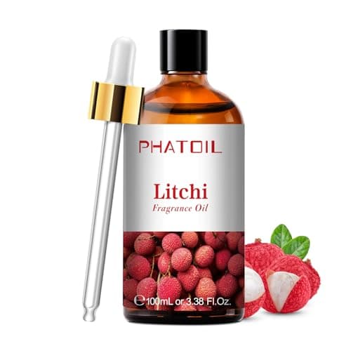 PHATOIL Litchi Huile Essentielle 100ml, Huile de Litchi pour Diffuseur, Huile Parfumée pour Aromathérapie Humidificateur, Bougies