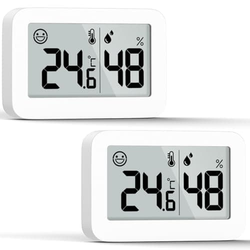 DOOMAY 2 mini hygromètres thermomètres d'intérieur, jauge d'humidité avec Celsius (°C), moniteur de température numérique pour cave à serre, chambre de bébé, cave, incubateur de reptiles