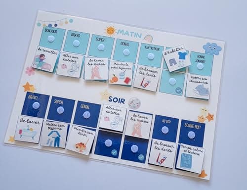 Tableau de routine journalière du matin et du soir pour enfant