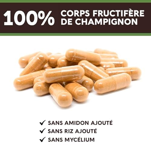 Gélules de champignon trémelle fucus - Complément ultra-concentré pour avoir une peau hydratée, la beauté et une mémoire améliorée - 100% du corps fructifère - 120 gélules - Longevity Botanicals