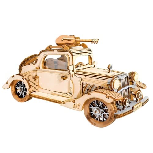Rolife Voiture de Collection Puzzle 3D Maquette Bois,Modélisme pour Adultes à Construire,Décoration du Bureau de la Maison Idée de Cadeau de Noël TG504