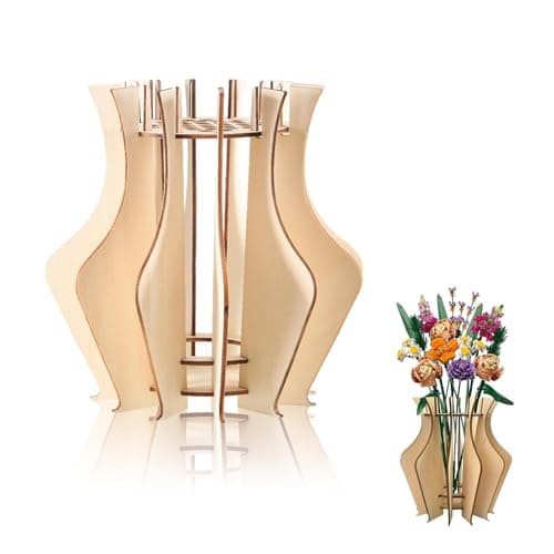 LERANXIN Bois Vase de Fleurs, Vase Fleur Kit Construction Vase Bouquet, 3D Vases en Bois Peut Contenir 33 Bouquets, Vase Créatif pour Décoration Bureau, Amateurs Fleurs