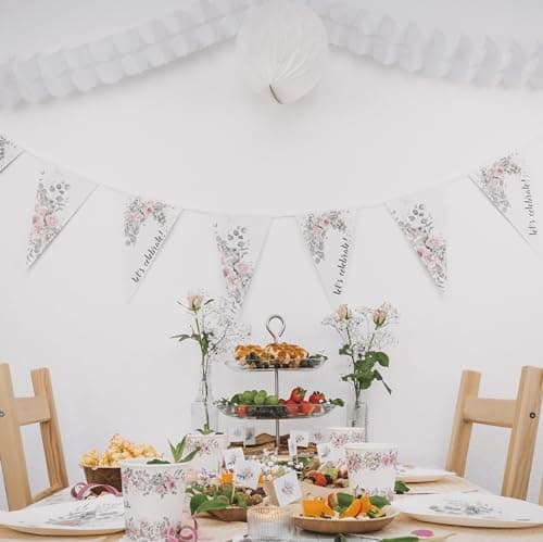 ECOFIESTA 5x Pompons papier de soie 25cm blanc - deco table mariage déco anniversaire fille decoration mariage table - lampion papier deco evjf