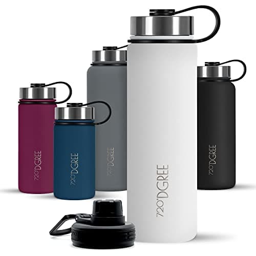 720°DGREE Bouteille Isotherme noLimit – 410ml | Gourde en Acier Inoxydable d'eau, thé, café, jus, Boisson Chaud ou Froid | Premium de Isolée sous Vide + Gratis Sport Couvercle