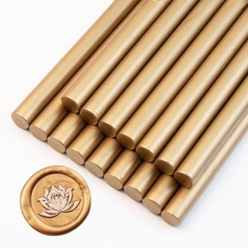 Bâton de scellement à la cire, Ioggtser 16 pièces bâtons de scellement à la cire pour tampon à la cire, bâtons de scellement à la cire pour faire des scellements à la cire (Brown)