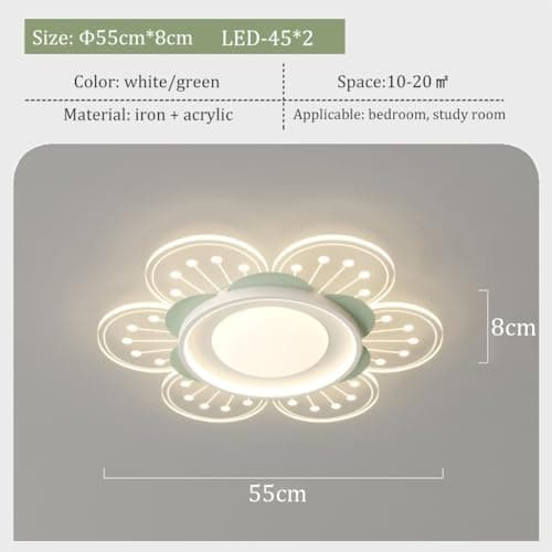 LYSDjia Plafonnier Moderne Dimmable Transparent Acrylique Fleur Design Abat-Jour Lampe de Plafond LED Éclairage pour Enfants avec Télécommande Convient pour Garçons Et Filles Chambre Chambre d'enfant